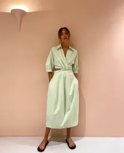 Camilla and Marc Kyra Cocoon Midi Dress Sour Apple Size 6 for rent on The Volte - image 1