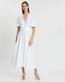 Bec & Bridge Surfari Midi Dress  Ivory Size 10 for rent on The Volte - image 1