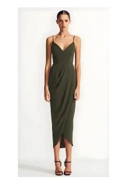 Shona Joy Core Cocktail Dress Khaki Size 6 for rent on The Volte - image 1