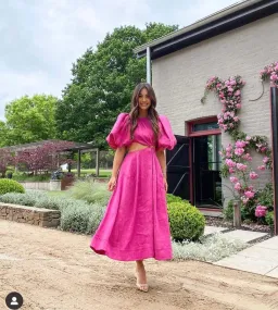  Aje Vanades Cut Out Ring Midi Dress Pink Size 10 for rent on The Volte - image 3