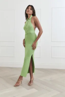 San Sloane Drake Rib Midi Dress Green Size 8 for rent on The Volte - image 1