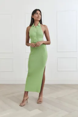 San Sloane Drake Rib Midi Dress Green Size 8 for rent on The Volte - image 4