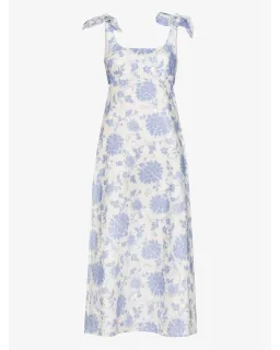Zimmermann The Postcard Tie Shoulder Midi Dress Blue Tonal Floral Size 0 / AU 8 for rent on The Volte - image 3