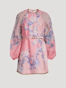 Zimmermann The Postcard Mini Dress Swirl Floral Coral Size 6  for rent on The Volte - image 2