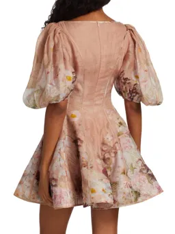 Zimmermann Dancer Puff Sleeve Mini Dress Floral Size 1 / Au 10  for rent on The Volte - image 4