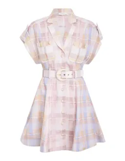 Zimmermann The Dancer Spliced Mini Dress in Multi Check  Size 8 for rent on The Volte - image 3