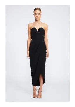 Shona Joy V-wire Bustier Draped Maxi Dress Black Size 6 for rent on The Volte - image 1