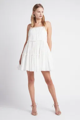 Aje Wilderness Mini Dress White Size 12 for rent on The Volte - image 1