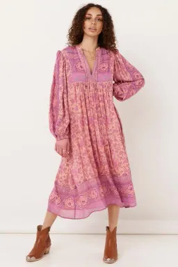Spell The Folk Song Boho Dress Pink Size 10  for rent on The Volte - image 1