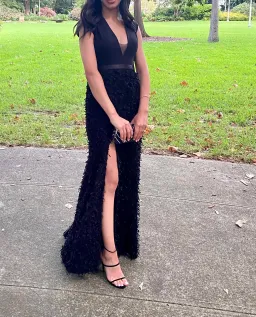 Halston Heritage Black Gown Size 6 for rent on The Volte - image 1