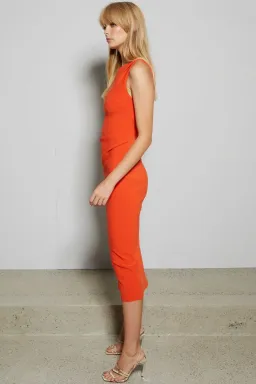 Bec & Bridge Ulla Asym Midi Dress Orange Size 8 for rent on The Volte - image 2