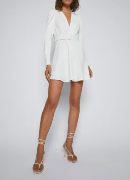 Scanlan Theodore French Jacquard Mini Dress Cream Size 6 for rent on The Volte - image 1