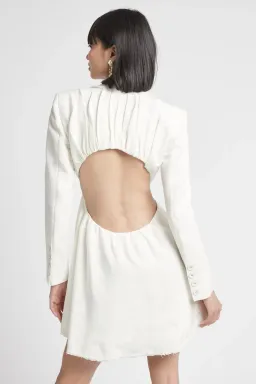 Aje Martino Cut Out Blazer Dress White Size 8 for rent on The Volte - image 3