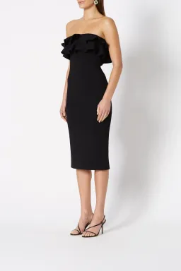 Scanlan Theodore Crepe Knit Strapless Dress Black Size 6 for rent on The Volte - image 3