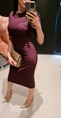 Ted Baker Midi Dress Burgundy Size 8  for rent on The Volte - image 4