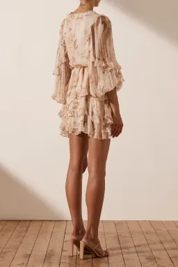 Shona Joy Nina Balloon Sleeve Frill Mini Dress Print Size 12 for rent on The Volte - image 3