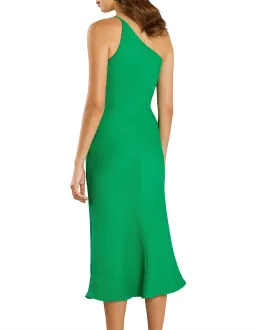 By Johnny Asymmetric Crimp Bias Midi Dress Green Size 12 for rent on The Volte - image 2