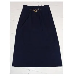 Céline Wool Mid-Length Skirt Navy Size 8 for rent on The Volte - image 1