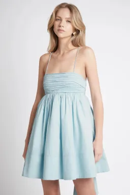Aje Cantina Mini Bow Back Dress Ice Blue Size 6 for rent on The Volte - image 2