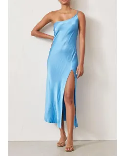Bec & Bridge Frederic Asym Midi Dress Azure Blue Size 6 for rent on The Volte - image 2