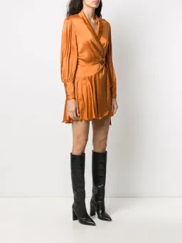 Zimmermann Silk Wrap Mini Dress Orange Mango Size 0P / AU 6 for rent on The Volte - image 2