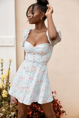 House Of CB Aria Mini Sundress Blue Floral Size S / Au 8 for rent on The Volte - image 5