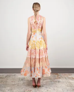 Zimmermann Postcard Pleated Midi Dress Spliced Size 2 / Au 12 for rent on The Volte - image 2