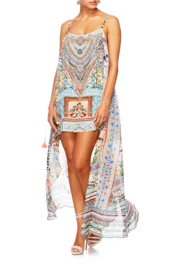 Camilla Mini Dress With Long Overlay Lady Lake Print Size 8 for rent on The Volte - image 2