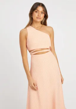 Kookai Brady Tie Top and Brady Midi Skirt Orange Size 10 for rent on The Volte - image 1