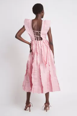Aje Hybrid Midi Dress Pink Size 6 for rent on The Volte - image 4