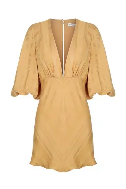 Shona Joy Daisy Balloon Sleeve Bias Dress Saffron Size 8 for rent on The Volte - image 3