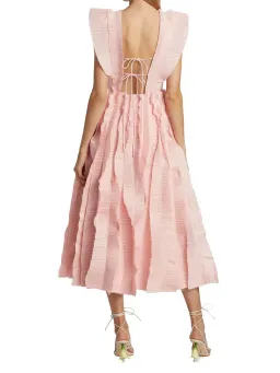 Aje Hybrid Midi Dress in Rose Pink Size 14  for rent on The Volte - image 3