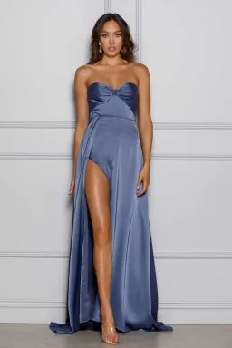 Elle Zeitoune Magnolia Dress Slate Blue Size 6 for rent on The Volte - image 1