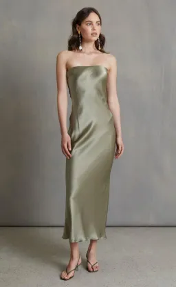 Bec & Bridge Moon Dance Strapless Dress in Sage Green Size 8 for rent on The Volte - image 1