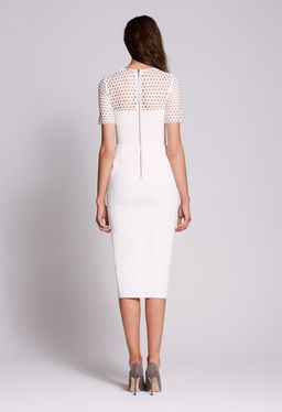 Yeojin Bae Embroidered Net Double Crepe Piper Midi Dress White Size 4 for rent on The Volte - image 2