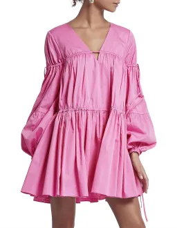 Aje Overture Gathered Smock Mini Dress Pink Size 10 for rent on The Volte - image 2