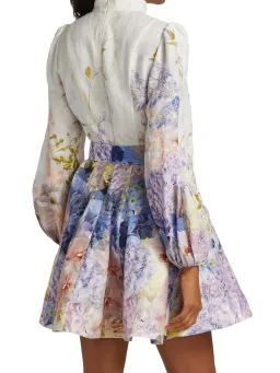 Zimmermann Rhythmic Buttoned Mini Dress Citrus Garden Print Size 2 / AU 12 for rent on The Volte - image 2