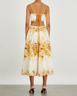 Zimmermann Aliane Scallop Midi Dress Print Size 1/Au 10 for rent on The Volte - image 2