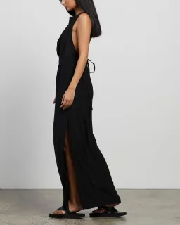 Matin Backless Silk Dress Black Size 10  for rent on The Volte - image 5