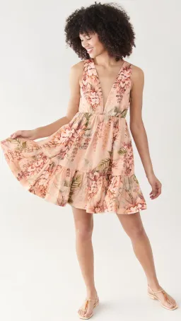 Zimmermann Candescent Plunge Neck Mini Print Size 0 for rent on The Volte - image 1