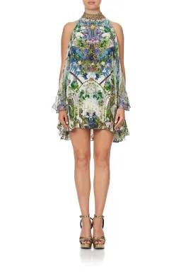 Camilla Moon Garden Neck Tie Short Dress Print Size S for rent on The Volte - image 1