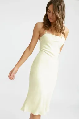 Kookai Como Bias Slip Dress Yellow Size 34 for rent on The Volte - image 3