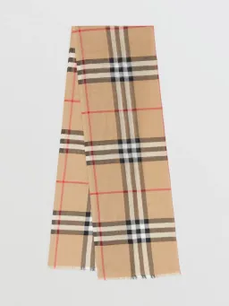 Burberry Lightweight Check Wool Silk Scarf Archive Beige for rent on The Volte - image 3