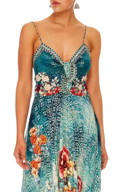 Camilla Long Dress With Tie Front Her Heirloom Print Size S for rent on The Volte - image 4