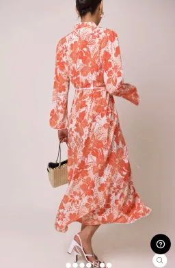 Rixo Cindy Coral Floral Wrap Dress Print Size XS for rent on The Volte - image 2