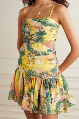 Zimmermann Juliette Cut Out Mini Dress Print Size 1 for rent on The Volte - image 4