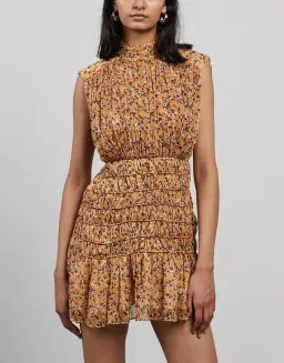 Shona Joy Colette High Neck Sleeveless Corded Mini Dress Print Size 12  for rent on The Volte - image 2