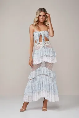 Ixiah The Label Outlaw Beaded Skirt & Bandeau Set Floral Size 6 for rent on The Volte - image 2