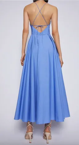 Scanlan Theodore Parachute Cotton Strappy Dress Blue Size 6 for rent on The Volte - image 4