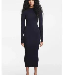 Dion Lee Rib Twist Reversible Rib Dress Navy Size 8  for rent on The Volte - image 2